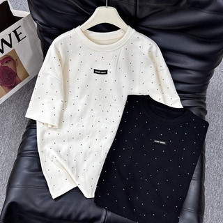 Áo thun nữ  GẮN ĐÁ  tay lỡ chất cotton khô 3158 in phong cách Hàn Quốc CAMASTORE M1586