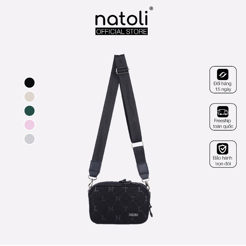 Túi đeo chéo nam nữ thương hiệu NATOLI chất vải canvas chống nước tốt - BST FLEX  CROSS BAG T15