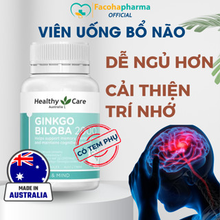  Viên bổ não ginkgo biloba giúp dễ vào giấc ngủ Healthy Care tăng tuần hoàn máu não cải thiện đâu đầu tăng trí nhớ 
