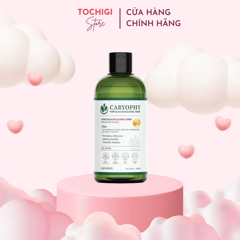 Nước Hoa Hồng Ngăn Ngừa Mụn Caryophy 3in1 Portulaca Toner 300ml
