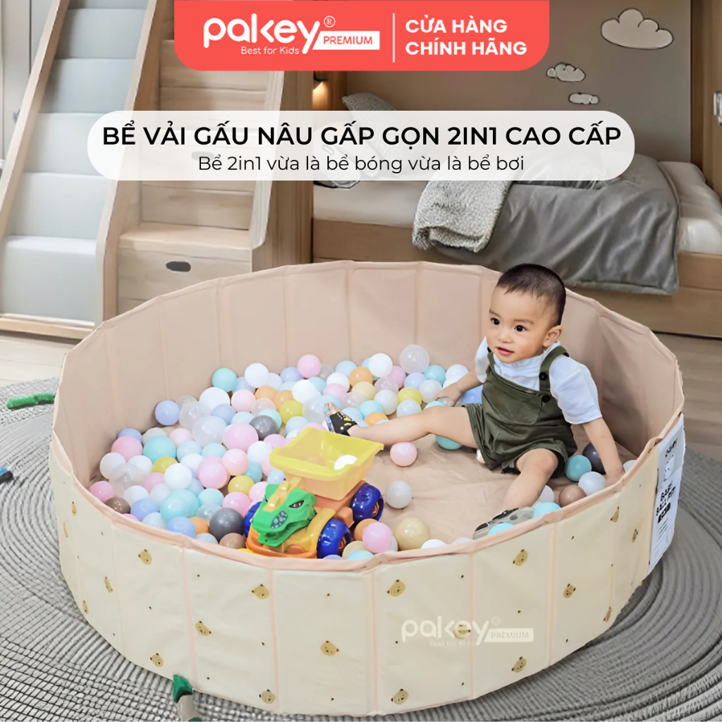 Bể Bóng Bể Bơi PAKEY Đa Năng Cho Bé Gấp Gọn, Quây Bóng Cao Cấp Cho Bé, Bể Chơi Xúc Cát Hạt Muồng Cho