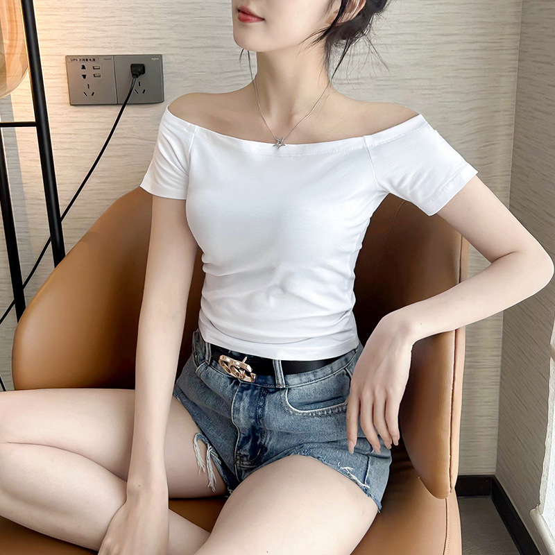 (DEAL MỞ BÁN ) Áo trễ vai ngắn tay ngắn tay ôm body cotton basic -BYJANE-606 | BigBuy360 - bigbuy360.vn