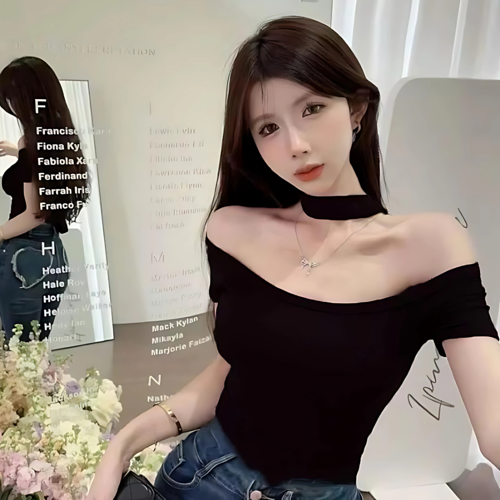 (DEAL MỞ BÁN ) Áo trễ vai ngắn tay ngắn tay ôm body cotton basic -BYJANE-606 | BigBuy360 - bigbuy360.vn