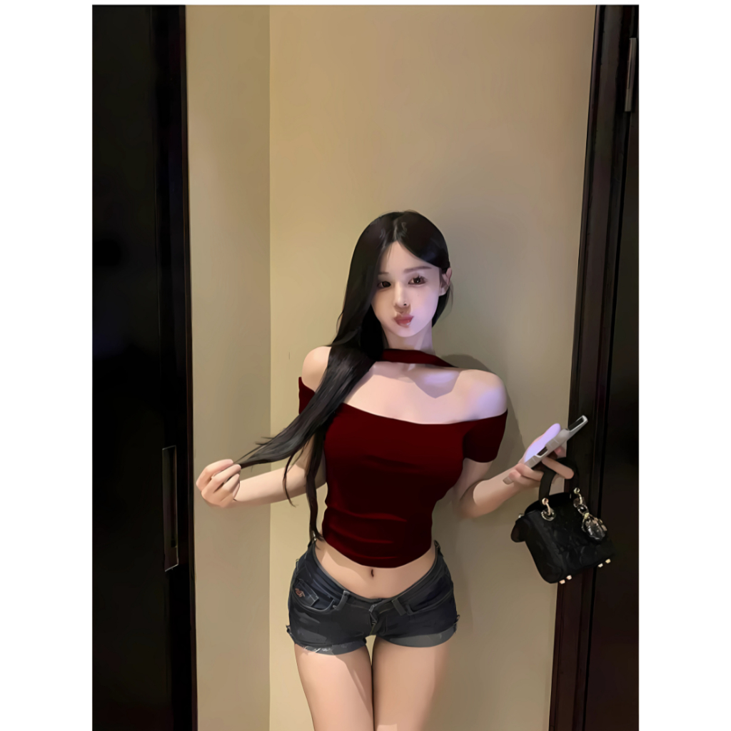 (DEAL MỞ BÁN ) Áo trễ vai ngắn tay ngắn tay ôm body cotton basic -BYJANE-606 | BigBuy360 - bigbuy360.vn