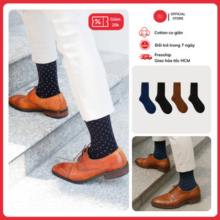  Tất vớ mang giày tây công sở màu đen dài - Họa tiết chấm bi - Giao nhanh 2H - MS0003 