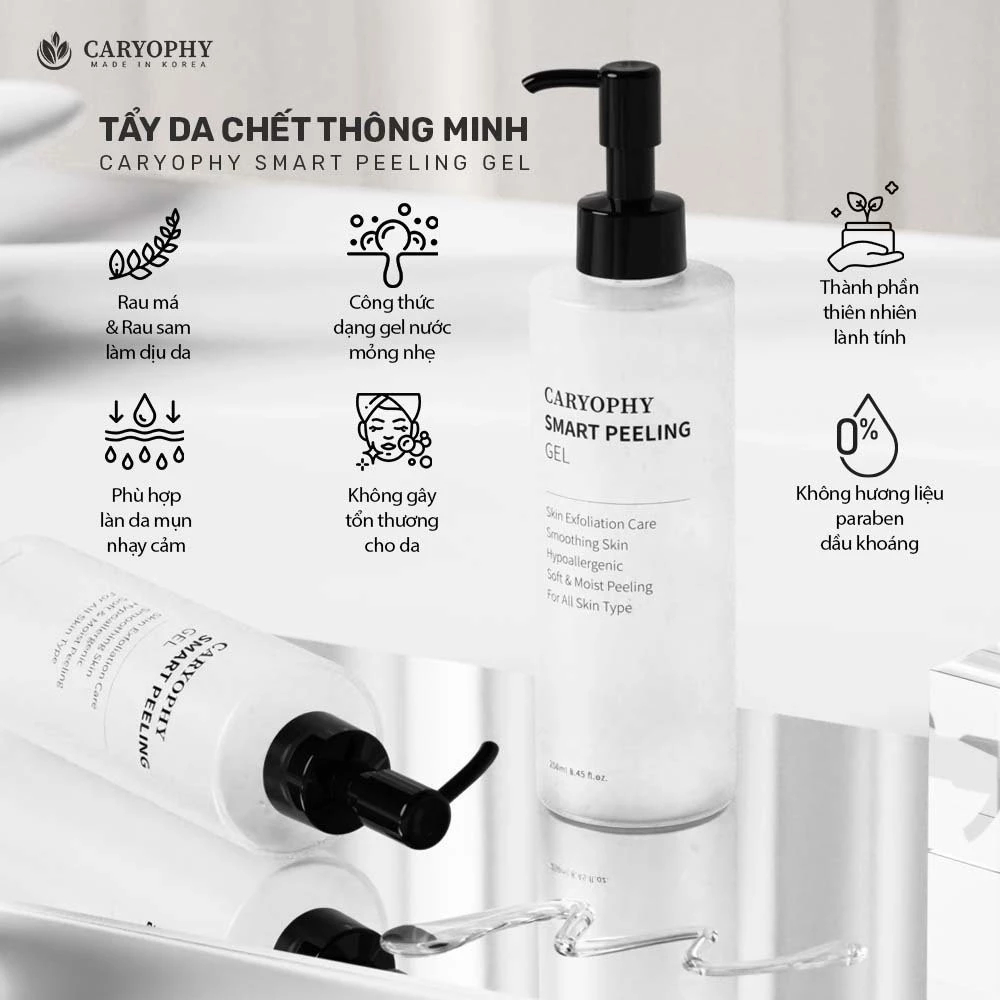 Gel Tẩy Da Chết/ Tẩy Tế Bào Chết Thông Minh Ngừa Mụn Caryophy Smart Peeling Gel 250ml