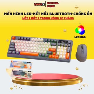 Bộ Bàn Phím Không Dây Bluetooth M96 LED 7 Màu Có Màn Hình, 2 Mode, Phím PBT Cao Cấp, Gõ Êm Chống Ồn Cho Win/ Mac OS