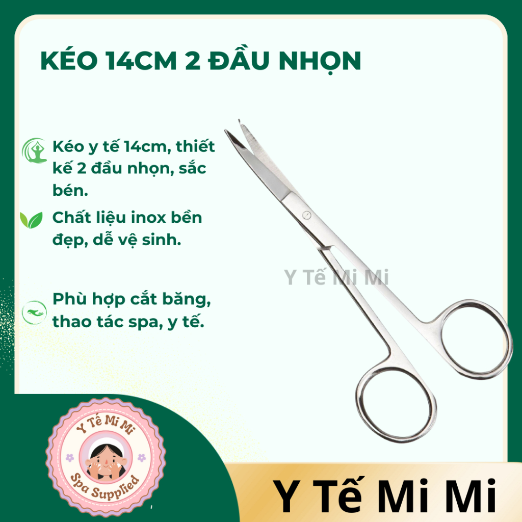Kéo 10 cm thẳng 2 đầu nhọn