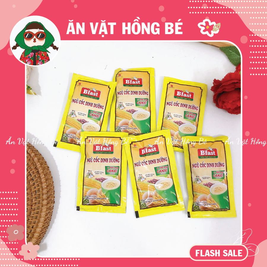 [COMBO 5 GÓI] Ngũ cốc dinh dưỡng CANXI Bfast Vinacafe (Gói 25g) - Ngũ cốc tuổi thơ thơm ngon