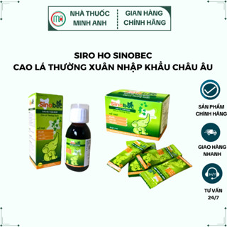 Siro Ho Sinobec cho bé Hỗ trợ Giảm ho - Bổ phế  - Tiêu đờm (Dạng chai 100ml / Hộp: 20 gói x 5ml)