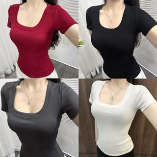 Áo thun cộc tay cổ vuông chất liệu tăm lạnh ôm body, dáng áo babytee tôn dáng phong cách hàn quốc, hot bazic