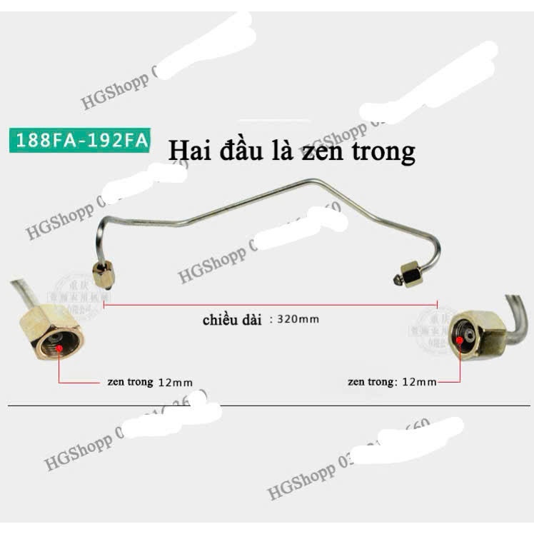 Ống Dầu 188F - 192F Ty Ô Ống Dầu Cao Áp Máy Phát Điện 188F-192F ống dẫn dầu cao áp máy cày