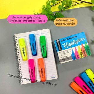 Bút nhớ dòng loại TO nhiều mực, thân cầm chắc chắn Pro Office HL900, bút Highlighter note đánh dấu