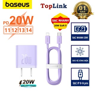 Củ Sạc Nhanh Baseus 20w Công Nghệ Cao GAN 5 Cho Điện Thoại Fast Charger I-Phone 14 13 12 11 Quick Charge, Nhỏ Gọn