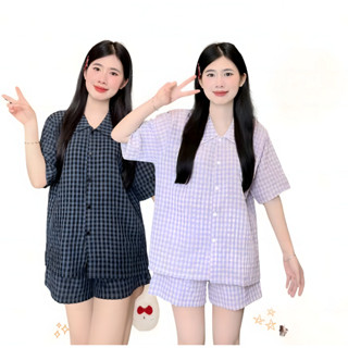 Bộ Đồ Ngủ Caro nhiều màu mặc nhà mềm mát, chất liệu cotton xốp có size đến 78kg - B25