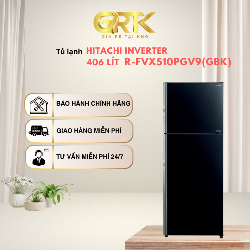 Tủ lạnh Hitachi Inverter 406 lít R-FVX510PGV9(GBK) – Giao Nhanh TP.HCM