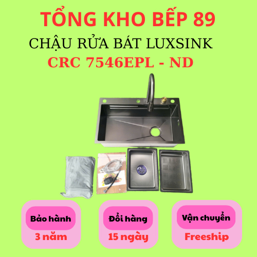 CRC 7546EPL - ND/ Chậu liền vòi âm 1 hố inox 201