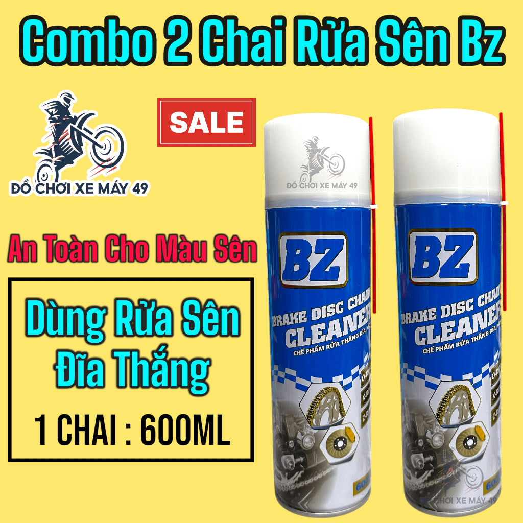 [49] - [ Rửa Sên Bz - 2 Chai ] Xịt Rửa Sên - Phanh đĩa BZ ( 600ml ) Chính hãng >>>