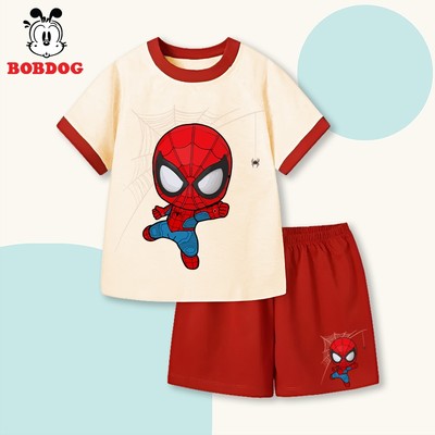 SALE Đồ bộ hè bé trai BOBDOG 2026, set quần áo cotton in hình NGƯỜI NHỆN cute N-BDO58 mới nhất cho bé