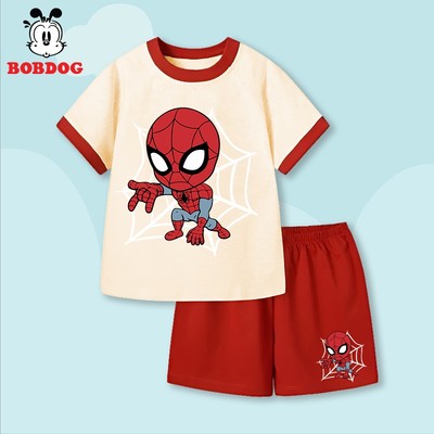 Đồ bộ bé trai BOBDOG set áo thun quần cộc cotton in hình Marvel cute N-BDO60 mới nhất cho bé