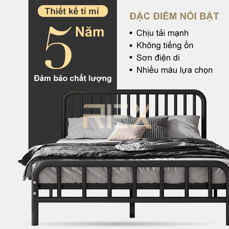 REX  Giường Sắt Với Thanh Đỡ Bằng Thép Mỹ Nghệ Cao Cấp 1m2/1m5/1m8 - Chống Gỉ | BigBuy360 - bigbuy360.vn