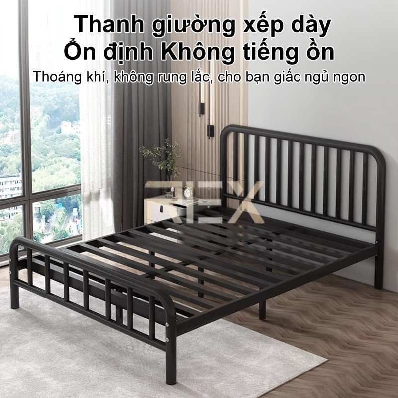 REX  Giường Sắt Với Thanh Đỡ Bằng Thép Mỹ Nghệ Cao Cấp 1m2/1m5/1m8 - Chống Gỉ | BigBuy360 - bigbuy360.vn