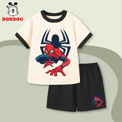 Đồ bộ bé trai BOBDOG chất liệu cotton co dãn 4 chiều in hình siêu anh hùng N-BDO65 cho bé
