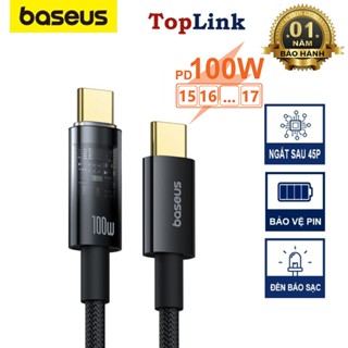  Dây Cáp Sạc Nhanh 100W BASEUS Type C to Type C Truyền Dữ Liệu Dùng Cho 15 15prm 16 16prm Máy Tính Laptop Tablet 