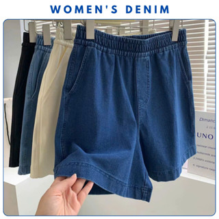 Quần short jeans nữ bigsize lưng chun co giãn ống rộng thoải mái SH25 Quần đùi denim bò nữ mặc nhà cạp cao tôn dáng