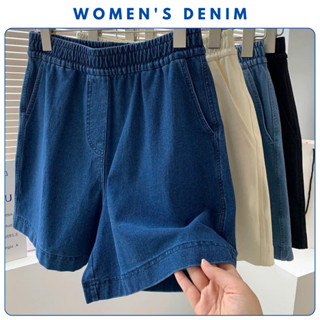 Quần short jeans nữ bigsize lưng chun co giãn ống rộng thoải mái SH25 Quần đùi denim bò nữ mặc nhà cạp cao tôn dáng
