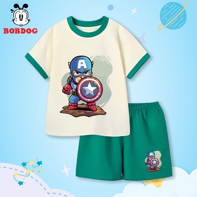 Đồ bộ bé trai BOBDOG set quần áo cotton in hình siêu anh hùng cute N-BDO99 cho bé