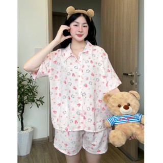 Bộ đồ ngủ nữ chất đũi vân mây họa tiết nhiều họat hình mặc mát thoải mái ở nhà Kozoda BN29A