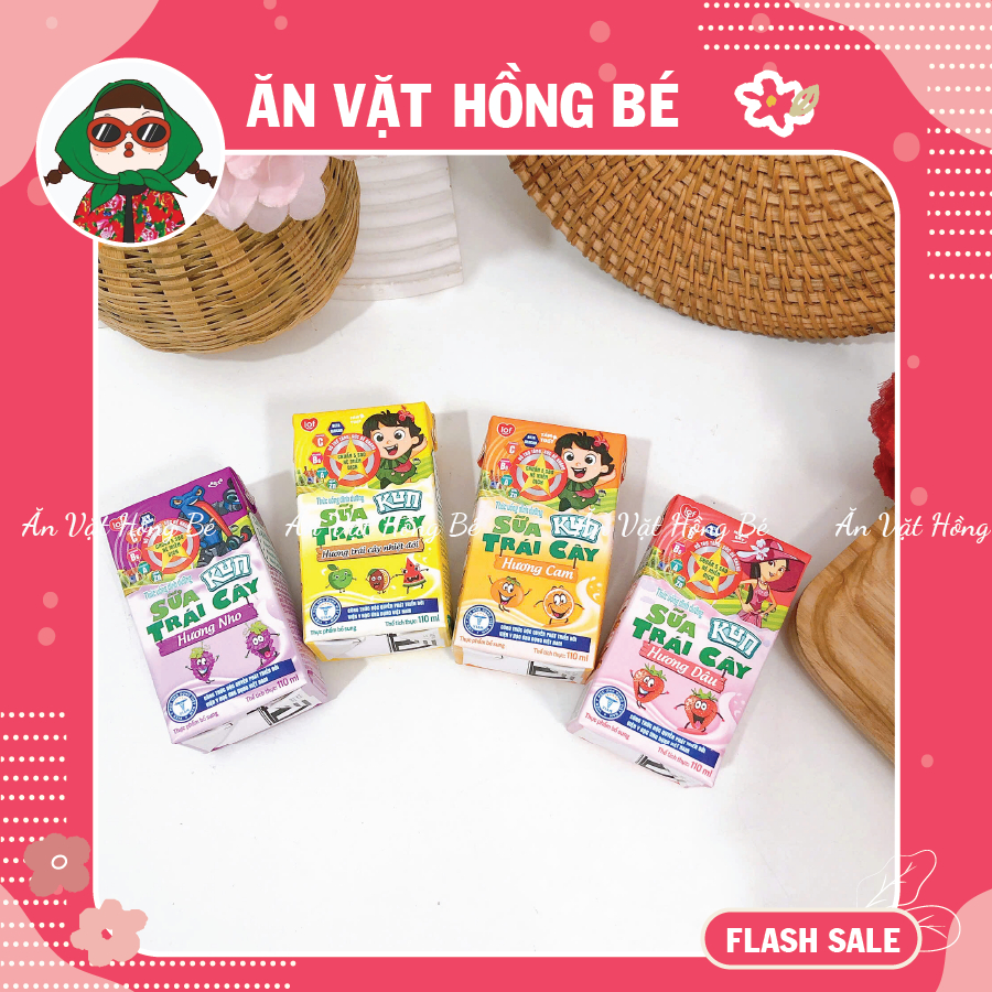 [LỐC 4 HỘP] Sữa kun trái cây đủ vị (hộp 110ml), sữa kun thơm ngon bổ dưỡng, đồ ăn vặt