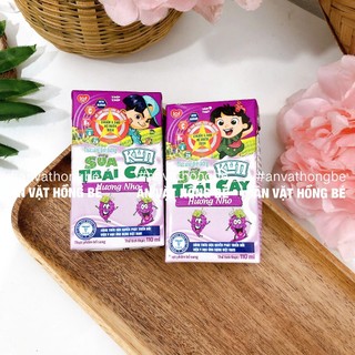 [LỐC 4 HỘP] Sữa kun trái cây đủ vị (hộp 110ml), sữa kun thơm ngon bổ dưỡng, đồ ăn vặt