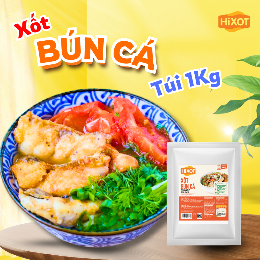 [HORECA] XỐT BÚN CÁ HiXOT túi 1kg, nấu bún cá, bánh canh cá, lẩu cá, NẤU 35-40 TÔ