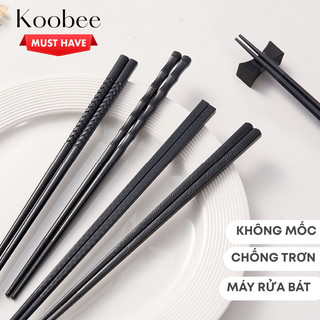  Bộ 10 Đôi Đũa Ăn Sợi Thủy Tinh Cao Cấp KOOBEE Không Mốc Kháng Khuẩn Chịu Nhiệt Màu Đen Nhật Bản Tối Giản | 273 