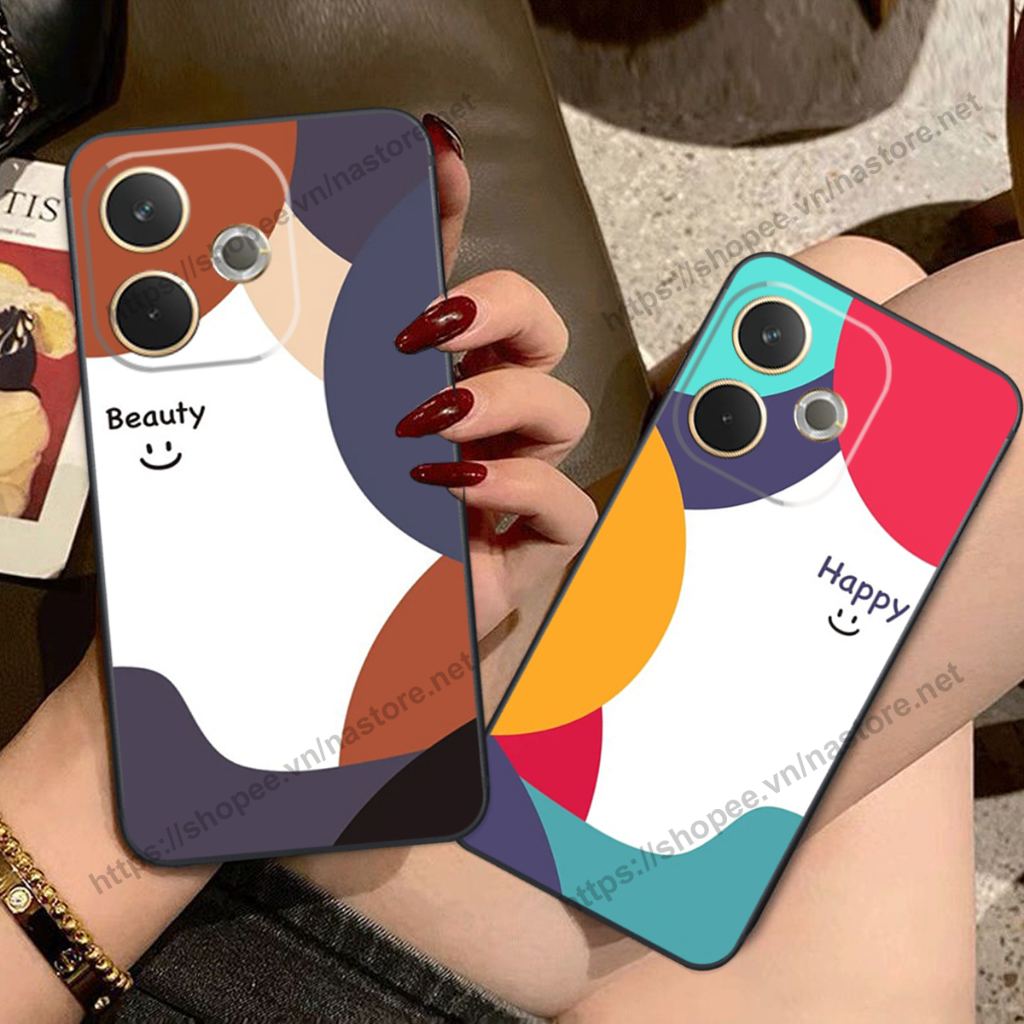Ốp lưng Oppo A5 2025 / A5 PRO 5G mặt cười, họa tiết caro đơn giản đẹp cute
