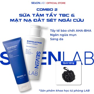 Combo mặt nạ đất sét ngải cứu và sữa tắm tẩy tế bào chết nam giới SEVENLAB ngăn ngừa mụn hiệu quả