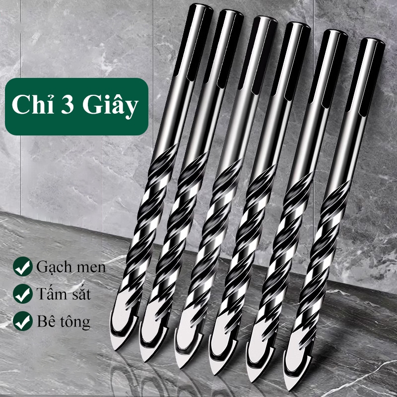 Mũi khoan đa năng BTOOL Bộ mũi khoan đầu tam giác thép vonfram khoan kính thủy tinh gach men đá gốm 