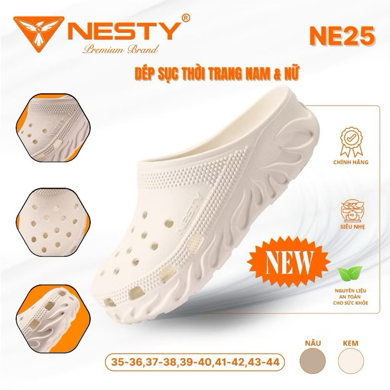[NE25] Dép Sục Đúc NESTY  EVA Nam Nữ Họa Tiết Lửa Cá Tính Êm Nhẹ Thoáng Khí Chống Trượt NE25