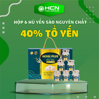  Hộp 6 Hũ Yến Sào Nguyên Chất 40% Tổ Yến HOGI Plus - Mỗi Hũ 70ml - Huyền Chi Ngọc Shop 