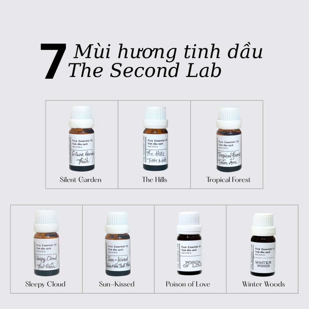 TINH DẦU SẠCH cho máy xông thơm phòng thư giãn ngủ ngon tăng năng lượng khử mùi The Second Lab