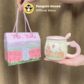 [Penguin] Quà sinh nhật cho nữ | Cốc sứ quà tặng người yêu và bạn thân | Ly sứ có nắp kèm thìa