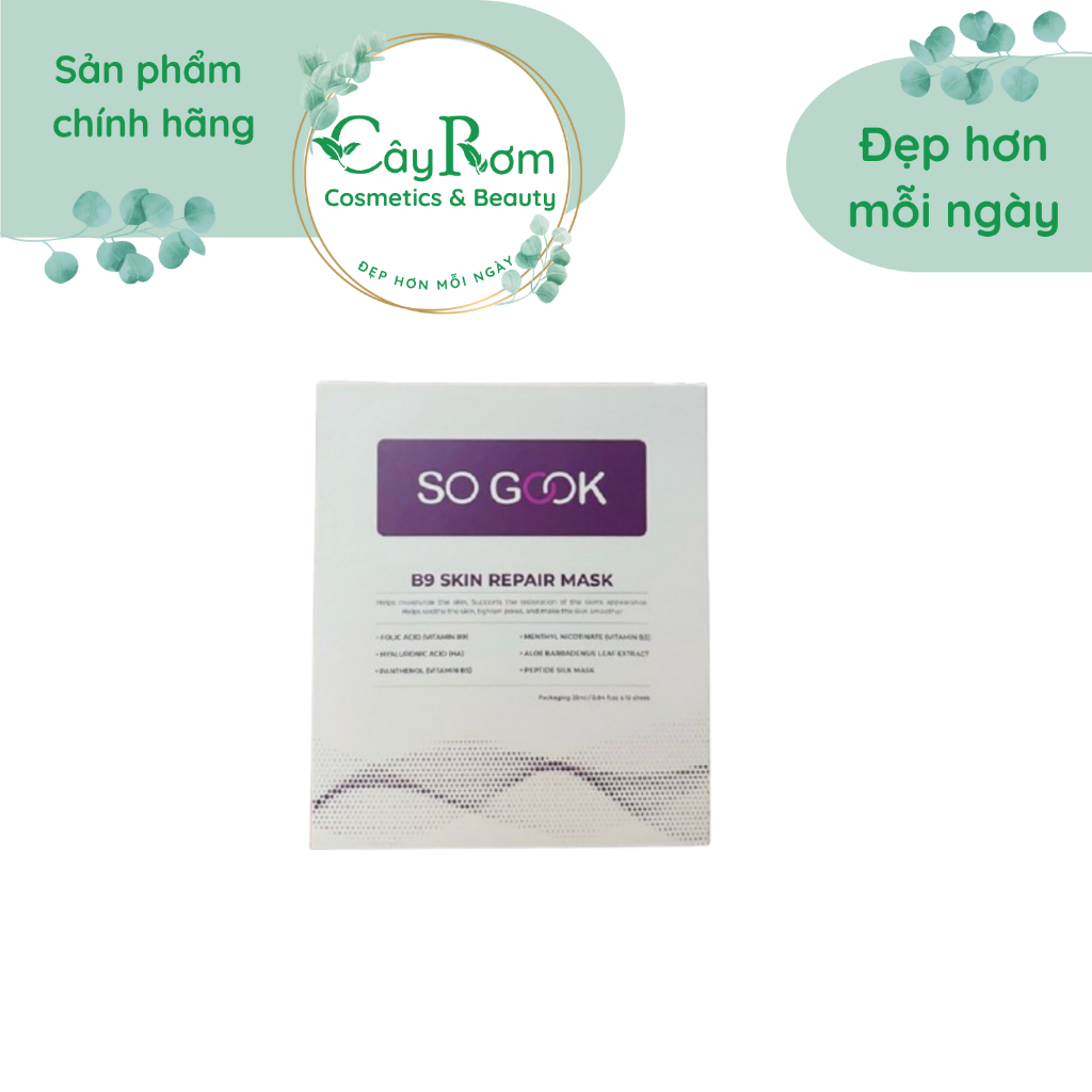 10 miếng SO GOOK -B9 cấp ẩm làm dịu phục hồi căng bóng da Skin Repair Mask