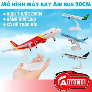  Mô hình máy bay 20cm thân kim loại có bánh xe và đế tháo rời  các dòng Boeing Airbus nhiều hãng 