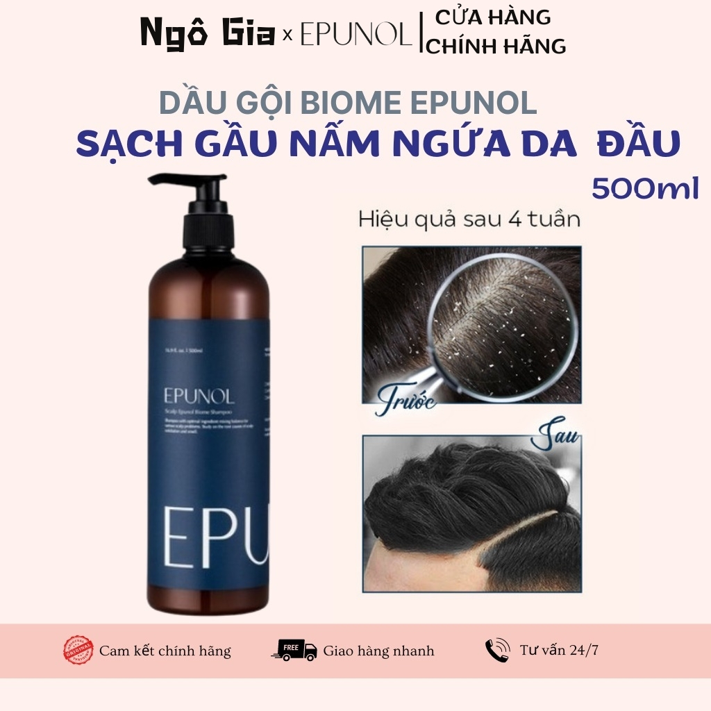 Dầu Gội Giảm Gầu và Ngứa Da Đầu Epunol Biome 500ml