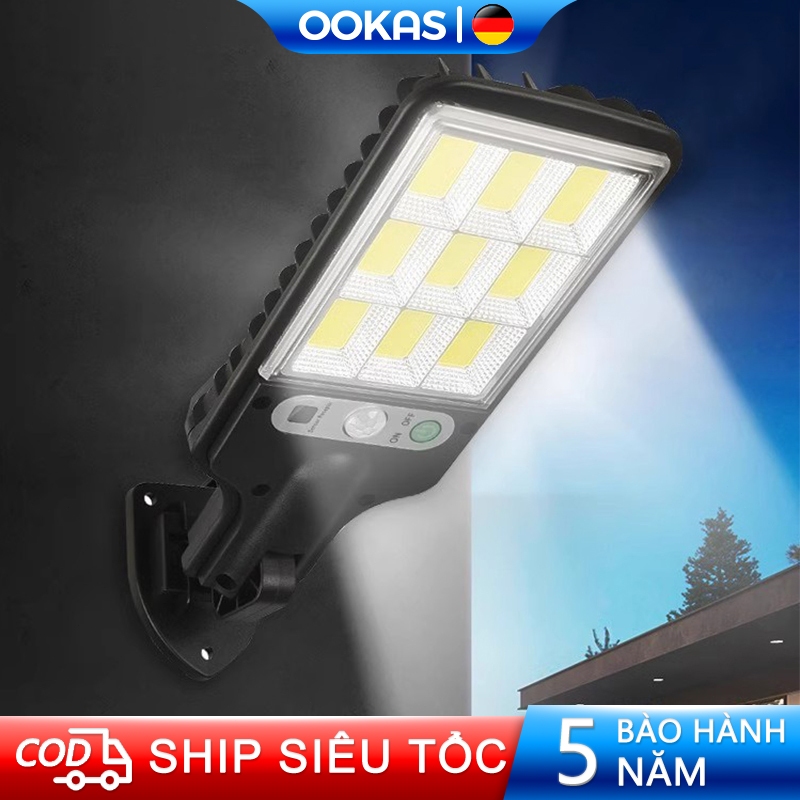 OOKAS Đèn LED gắn tường mini ngoài trời chống nước gắn tường năng lượng mặt trời