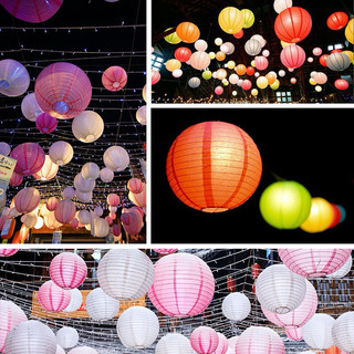 MÀU MỚI ĐỦ SIZE - Lồng Đèn Giấy Lụa Nhiều Màu Trang Trí Tiểu Cảnh Trung Thu, Tết, Decor Nhà Hàng, Shophouse Giá Rẻ