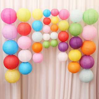 MÀU MỚI ĐỦ SIZE - Lồng Đèn Giấy Lụa Nhiều Màu Trang Trí Tiểu Cảnh Trung Thu, Tết, Decor Nhà Hàng, Shophouse Giá Rẻ