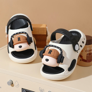 Dép lê nhựa Eva cho bé trai và bé gái hàng cao cấp mẫu mới đen trắng gấu 2-10 tuổi